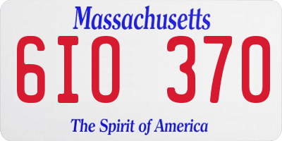 MA license plate 6IO370