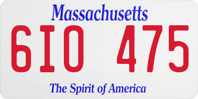 MA license plate 6IO475