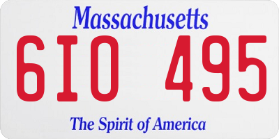 MA license plate 6IO495