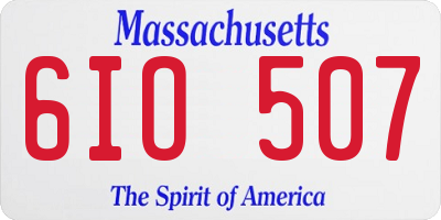 MA license plate 6IO507