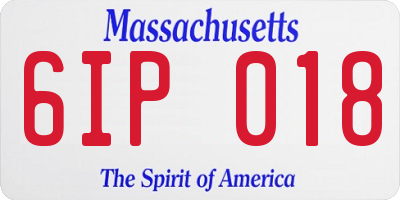 MA license plate 6IP018