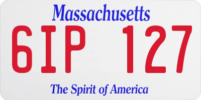 MA license plate 6IP127