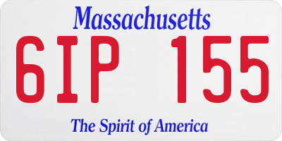 MA license plate 6IP155