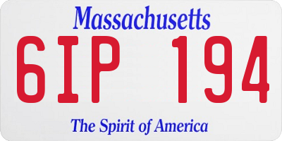 MA license plate 6IP194