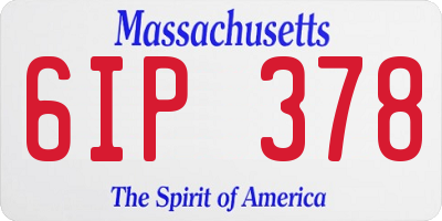 MA license plate 6IP378