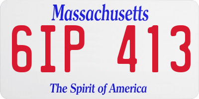 MA license plate 6IP413