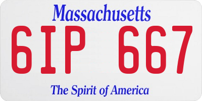 MA license plate 6IP667