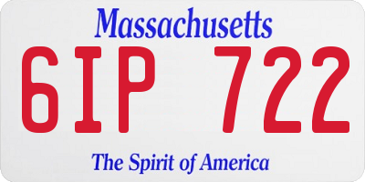 MA license plate 6IP722
