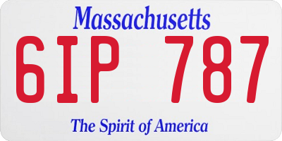 MA license plate 6IP787