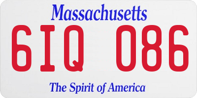 MA license plate 6IQ086