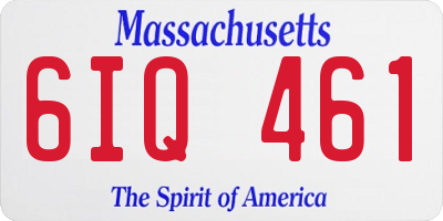 MA license plate 6IQ461