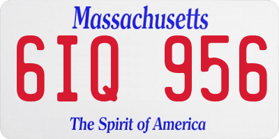 MA license plate 6IQ956