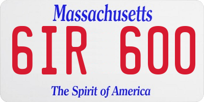 MA license plate 6IR600