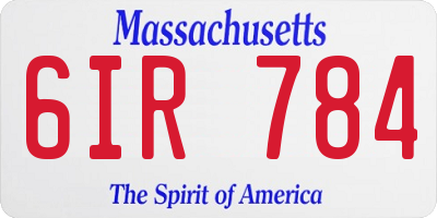 MA license plate 6IR784