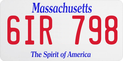 MA license plate 6IR798
