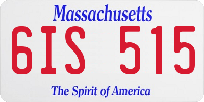 MA license plate 6IS515
