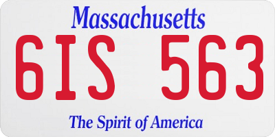 MA license plate 6IS563