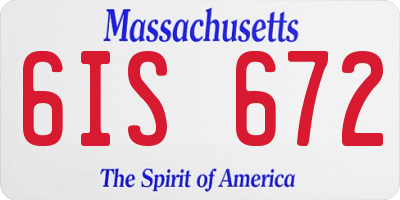 MA license plate 6IS672