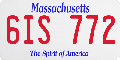 MA license plate 6IS772