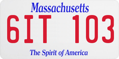 MA license plate 6IT103