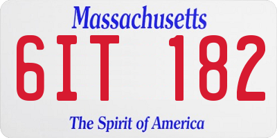 MA license plate 6IT182