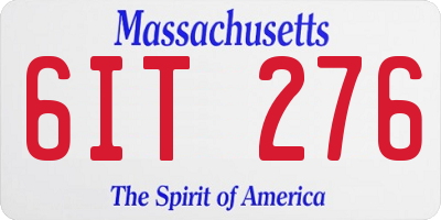 MA license plate 6IT276