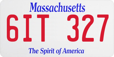 MA license plate 6IT327