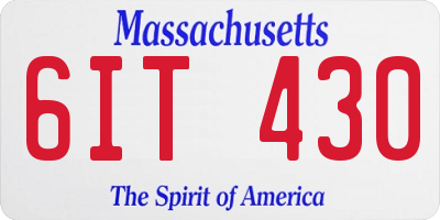 MA license plate 6IT430