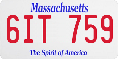MA license plate 6IT759