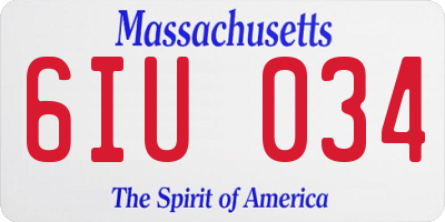 MA license plate 6IU034