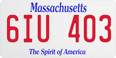 MA license plate 6IU403