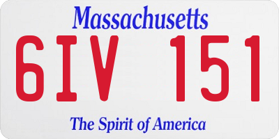 MA license plate 6IV151