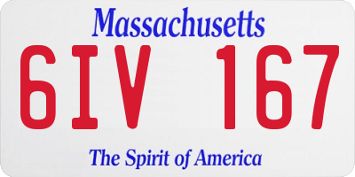 MA license plate 6IV167