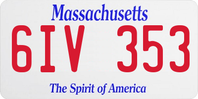 MA license plate 6IV353
