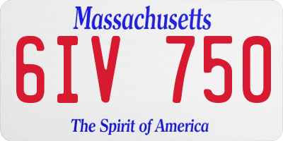 MA license plate 6IV750