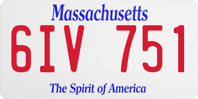 MA license plate 6IV751