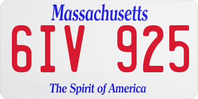 MA license plate 6IV925