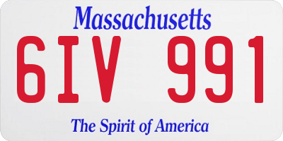 MA license plate 6IV991