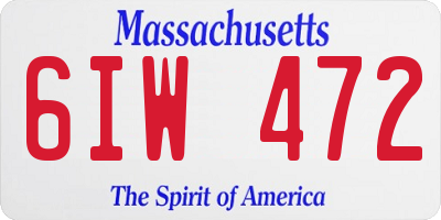 MA license plate 6IW472