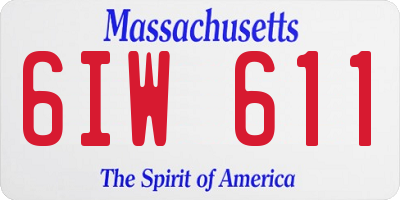 MA license plate 6IW611