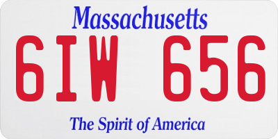 MA license plate 6IW656