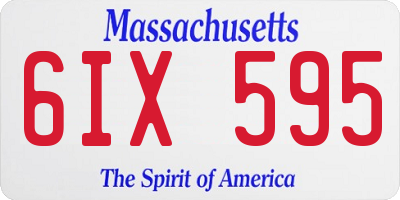 MA license plate 6IX595
