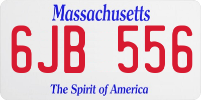 MA license plate 6JB556