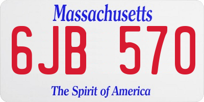 MA license plate 6JB570