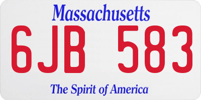 MA license plate 6JB583