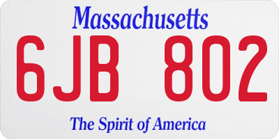 MA license plate 6JB802