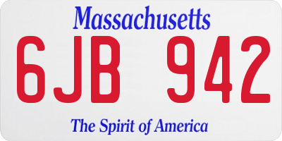 MA license plate 6JB942