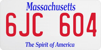 MA license plate 6JC604