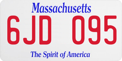 MA license plate 6JD095