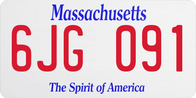 MA license plate 6JG091